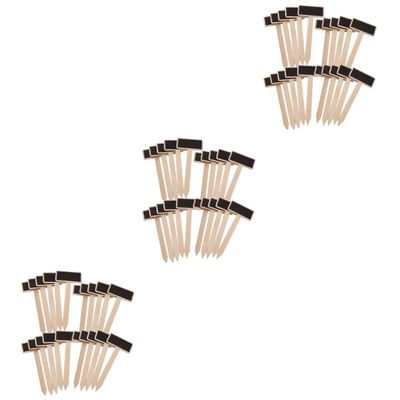 SECFOU 60pcs DIY Mini Wooden Blackboard Signs Garden Plant Labels Stick Chalkboard Decor for Garden Home