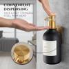 Shower Shampoo Dispenser Wall Mounted 3 Refillable 16.9 oz Black Bottles with Stainless Steel Pumps & No-Drill Adhesive Holders Soap Dispenser Set for Bathroom (3 X Black/Gold) view 3