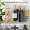 Shower Shampoo Dispenser Wall Mounted 3 Refillable 16.9 oz Black Bottles with Stainless Steel Pumps & No-Drill Adhesive Holders Soap Dispenser Set for Bathroom (3 X Black/Gold) view 4