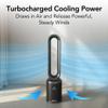Comfort Zone 40-Inch Bladeless Tower Fan for Bedroom Quiet Standing Fan with Remote Control, 9H Timer & Wide Area Oscillation Turbocharged Airflow & Digital LED Display Black view 4