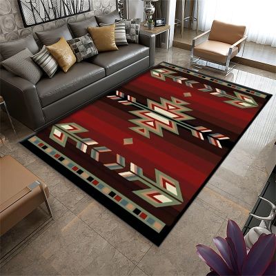 PDENZG Southwest Area Rug, 3x4ft,Aztec Series Rug, Bohemian Rug for Living Room Bedroom, Machine Washable Indoor Non-Slip Rug for Entrance Kitchen Office, Black, Red, Ivory, Green