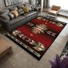 PDENZG Southwest Area Rug, 3x4ft,Aztec Series Rug, Bohemian Rug for Living Room Bedroom, Machine Washable Indoor Non-Slip Rug for Entrance Kitchen Office, Black, Red, Ivory, Green view 1