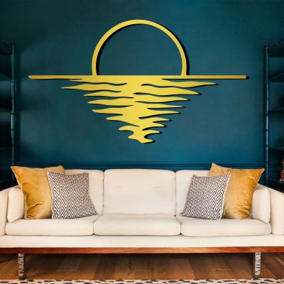 Metal Sun Wall Decor,Metal Sunburst,Sun Wall Decor,Sunshine Wall Art,Large Metal Sun Outdoor Wall Art,Metal Line Art Wall Decor,Boho Wall Decor,Wall Decor Living Room (Gold, 19x7inch / 47x27cm, metal wall art)