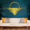Metal Sun Wall Decor,Metal Sunburst,Sun Wall Decor,Sunshine Wall Art,Large Metal Sun Outdoor Wall Art,Metal Line Art Wall Decor,Boho Wall Decor,Wall Decor Living Room (Gold, 19x7inch / 47x27cm, metal wall art) view 1
