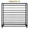 5 6 7 8 9 10 Tier Large Fabric Display Rack Cart With Adjustable Hanging Rod, Save Space Commercial Organizer Holder, Suitable for Vinyl Spool/Car Color Change Film/Tablecloth/Wrapper Displays(16 rods view 2
