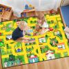 Car Rug Play Mat for Boys Girls Fun Yellow Road Rug for Bedroom Playroom, Fun Car Carpet for Room Decor City Carpet with Race Track, Street, Animal, 4.5x6 Feet view 2