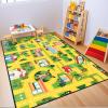 Car Rug Play Mat for Boys Girls Fun Yellow Road Rug for Bedroom Playroom, Fun Car Carpet for Room Decor City Carpet with Race Track, Street, Animal, 4.5x6 Feet view 3