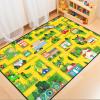 Car Rug Play Mat for Boys Girls Fun Yellow Road Rug for Bedroom Playroom, Fun Car Carpet for Room Decor City Carpet with Race Track, Street, Animal, 4.5x6 Feet view 4