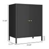 ZHISLUCK 2 Door Metal Accent Storage Cabinet-Locker Cabinet for Office Room,Garage-Metal Storage Cabinet with 1 Adjustable Shelves (Black) view 3