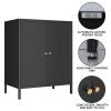 ZHISLUCK 2 Door Metal Accent Storage Cabinet-Locker Cabinet for Office Room,Garage-Metal Storage Cabinet with 1 Adjustable Shelves (Black) view 4