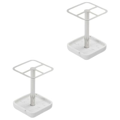 BEBEMOKO 2pcs Toothbrush Holder Stand Multifunctional Makeup Brush Organizer Stable Toothbrush Holder Creative Design Bathroom Storage