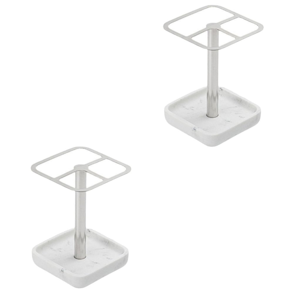 BEBEMOKO 2pcs Toothbrush Holder Stand Multifunctional Makeup Brush Organizer Stable Toothbrush Holder Creative Design Bathroom Storage