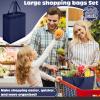 Windyun 200 Pcs Reusable Tote Bag Bulk 8 x 4 x 10 Inch, Navy Blue view 2