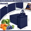 Windyun 200 Pcs Reusable Tote Bag Bulk 8 x 4 x 10 Inch, Navy Blue view 3