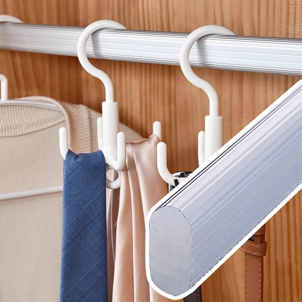 Elitix Heavy Duty Closet Brackets Solid Rod for Hanging Clothes, Small Wardrobe Clothing Storage Organizer Shelf, Cabinet Rail Supports/Organization Pole(Silver,65cm(25 5/8"))