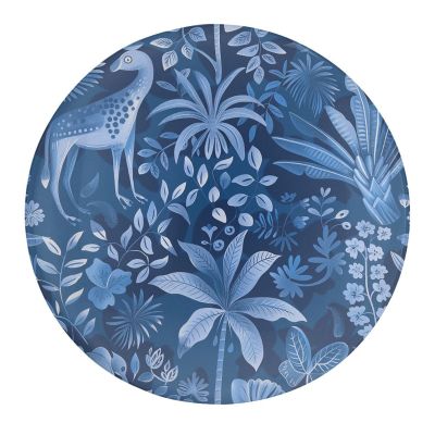 2 Pcs Glass Strong Fridge Magnets,Blue Animal Jungle Printed Round Magnets Refrigerator,Cool Funny Cute Refrigerator Decorative Magnets for Fridge Office Whiteboard Kitchen Cabinets Locker