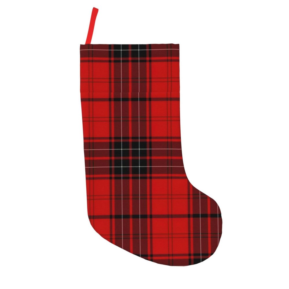 Bkdogkt Red and Black Plaid Print Unforgettable Holiday Cheer Large18in Christmas Stockings Festive Decor for Family