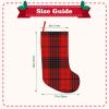 Bkdogkt Red and Black Plaid Print Unforgettable Holiday Cheer Large18in Christmas Stockings Festive Decor for Family view 3