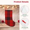 Bkdogkt Red and Black Plaid Print Unforgettable Holiday Cheer Large18in Christmas Stockings Festive Decor for Family view 4