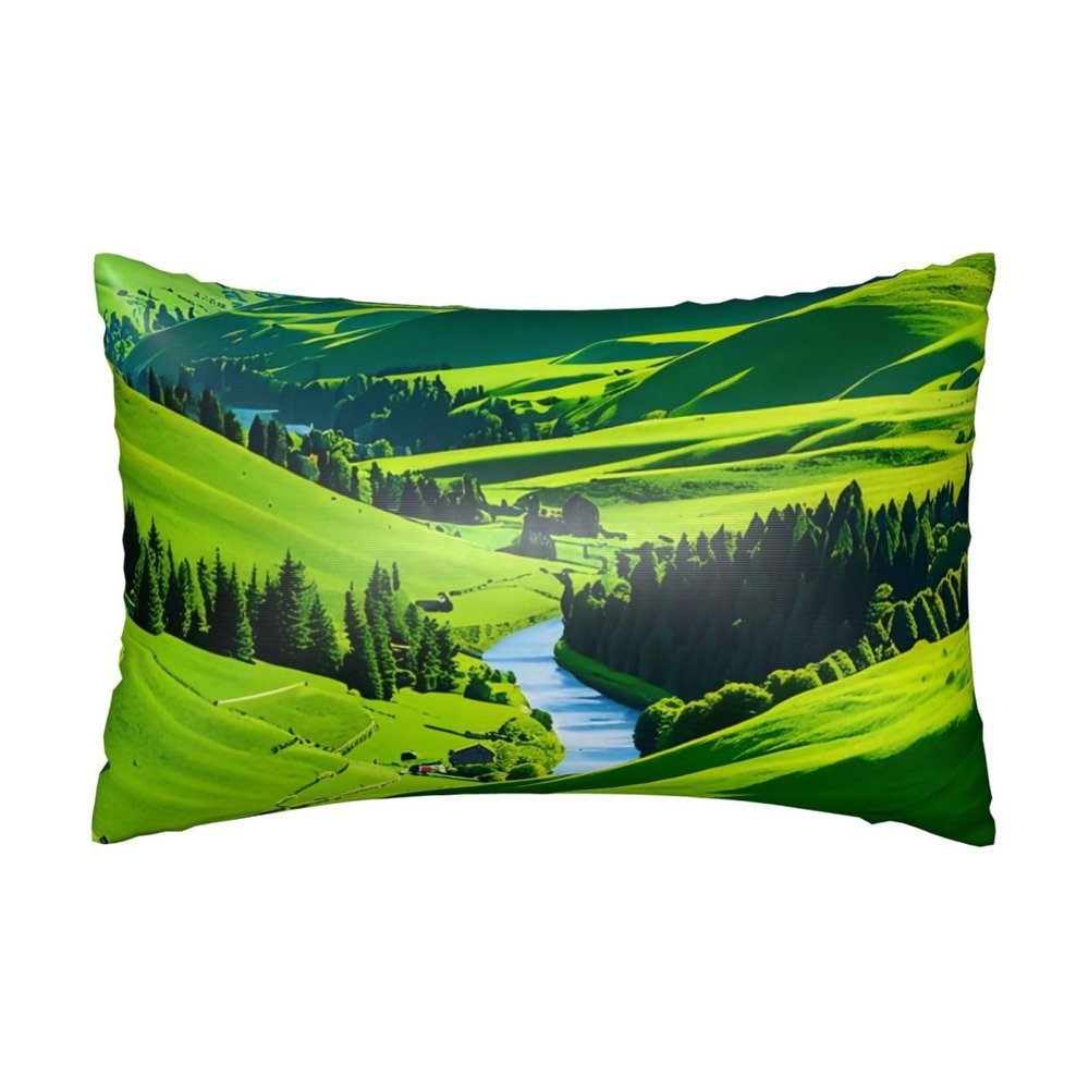 Verdant Valley Personalized Printed Faux Silk Hair Care Pillowcase 20 x 30 Inch Soft Breathable Home Pillowcase Single Pack