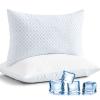 mislili Cooling Pillows Queen Size Set of 2, Adjustable Firm Shredded Memory Foam Queen Pillow, Queen Size Pillows for Stomach Back Side Sleepers, Washable Cover, with Extra Fill view 1