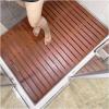 21 24 25 26 27 30 Inch Length Teak Solid Wood Shower Floor Mat, Bamboo Bath Mat for Luxury Shower, Heavy Duty Anti-Slip Bath Bathtub Mat with Drain Hole for Spa/Indoor/Outdoor Shower Room(26x26in(66x6 view 1