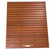 21 24 25 26 27 30 Inch Length Teak Solid Wood Shower Floor Mat, Bamboo Bath Mat for Luxury Shower, Heavy Duty Anti-Slip Bath Bathtub Mat with Drain Hole for Spa/Indoor/Outdoor Shower Room(26x26in(66x6 view 2