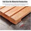 21 24 25 26 27 30 Inch Length Teak Solid Wood Shower Floor Mat, Bamboo Bath Mat for Luxury Shower, Heavy Duty Anti-Slip Bath Bathtub Mat with Drain Hole for Spa/Indoor/Outdoor Shower Room(26x26in(66x6 view 3