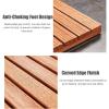 21 24 25 26 27 30 Inch Length Teak Solid Wood Shower Floor Mat, Bamboo Bath Mat for Luxury Shower, Heavy Duty Anti-Slip Bath Bathtub Mat with Drain Hole for Spa/Indoor/Outdoor Shower Room(26x26in(66x6 view 4
