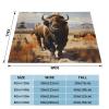 60 * 50 inch Soft Sofa Blanket for Sofa Camping Travel Night Cover, North American Bison Herd Soft Fleece Blanket view 2