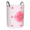 Bedroom Clothes Storage Basket with Handle Portable Storage Laundry Basket, Blooming carnations Round Single Layer Laundry Basket view 2