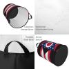 Bedroom Clothes Storage Basket with Handle Portable Storage Laundry Basket, Ohio State Flag Round Single Layer Laundry Basket view 3