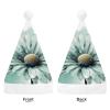 FHECVBN Adult Christmas Hat Mint Green Watercolor Daisy Printed Santa Hat Xmas Hat for Unisex New Year Festive Party view 3