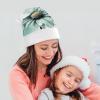 FHECVBN Adult Christmas Hat Mint Green Watercolor Daisy Printed Santa Hat Xmas Hat for Unisex New Year Festive Party view 4