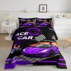 Feelyou Kids Purple Race car Comforter Set King Size Speed Sports Car Bedding Set Boys Girls Automobile Racing Car Quilt Set Extreme Sports Theme Bed Set view 2