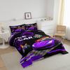 Feelyou Kids Purple Race car Comforter Set King Size Speed Sports Car Bedding Set Boys Girls Automobile Racing Car Quilt Set Extreme Sports Theme Bed Set view 3