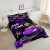 Feelyou Kids Purple Race car Comforter Set King Size Speed Sports Car Bedding Set Boys Girls Automobile Racing Car Quilt Set Extreme Sports Theme Bed Set view 4
