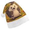 LPSBVNM Adult Christmas Hat,Hedgehog Printed Unisex Santa Hat New Year Holiday Decoration Hats for Christmas Festive Holiday Party Supplies view 1