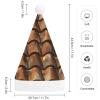 LPSBVNM Adult Christmas Hat,Brown Tile Roof Printed Unisex Santa Hat New Year Holiday Decoration Hats for Christmas Festive Holiday Party Supplies view 2