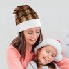 LPSBVNM Adult Christmas Hat,Brown Tile Roof Printed Unisex Santa Hat New Year Holiday Decoration Hats for Christmas Festive Holiday Party Supplies view 4