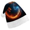 LPSBVNM Adult Christmas Hat,Fire And Ice Dragons Printed Unisex Santa Hat New Year Holiday Decoration Hats for Christmas Festive Holiday Party Supplies view 1