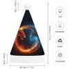 LPSBVNM Adult Christmas Hat,Fire And Ice Dragons Printed Unisex Santa Hat New Year Holiday Decoration Hats for Christmas Festive Holiday Party Supplies view 2