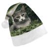 LPSBVNM Adult Christmas Hat,Cat on The Ground Printed Unisex Santa Hat New Year Holiday Decoration Hats for Christmas Festive Holiday Party Supplies view 1