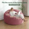 3 Ft Bean Bag Chair, Memory Foam Bean Bag Chairs for Adults with Filling, Round Bean Bag Sofa with Filler Included, Beanbags with Soft Dutch Velvet Fabric,3 Foot,Pink view 4