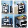 EHVYBDX 3 Tier Black Origami Kitchen Island Cart with Stainless Steel Shelves and Locking Wheels for Home Restaurant and Hotel Use view 2