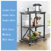 EHVYBDX 3 Tier Black Origami Kitchen Island Cart with Stainless Steel Shelves and Locking Wheels for Home Restaurant and Hotel Use view 3