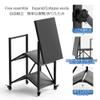 EHVYBDX 3 Tier Black Origami Kitchen Island Cart with Stainless Steel Shelves and Locking Wheels for Home Restaurant and Hotel Use view 4