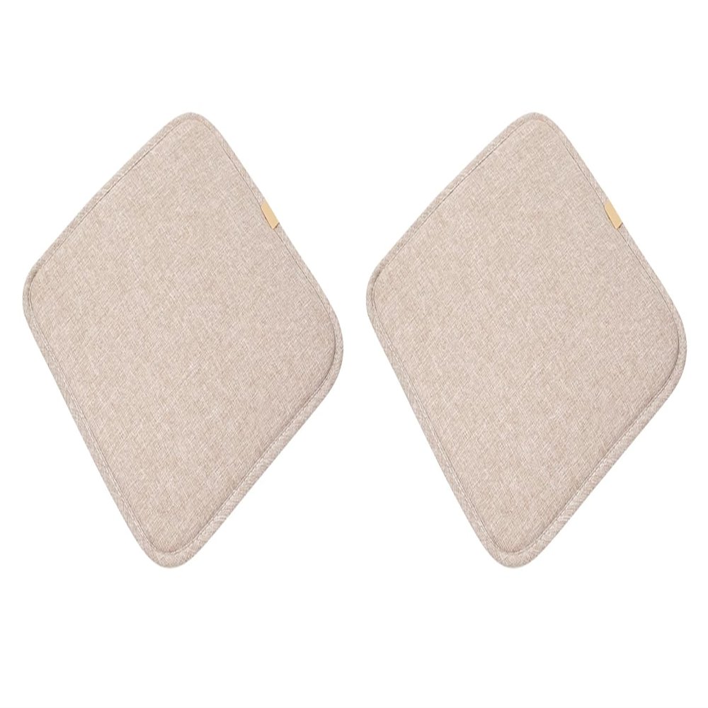 GROWTHLIN Indoor Seat Cushion Chair Pads Square Chair Pads Bar Stool Seat Cushion with Ties 11 x 11 Inch Stool Cushion Cover Barstool Cushion Seat Pad Set of 2 (11x11 inch Beige)