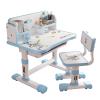 balurukt Kids Study Desk Chair Set,Kids Functional Desk,Height Adjustable Children School Study Table Chair Set with Bookshelf Book Bucket,Ergonomic Desk Chair with Large Writing Board Blue view 1