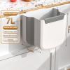 KIEUIENK Hanging Trash Can, Small Kitchen Trash Can, Foldable Kitchen Trash Bin, Wall Mounted Trash Can for Home Kitchen (White, Medium) view 3